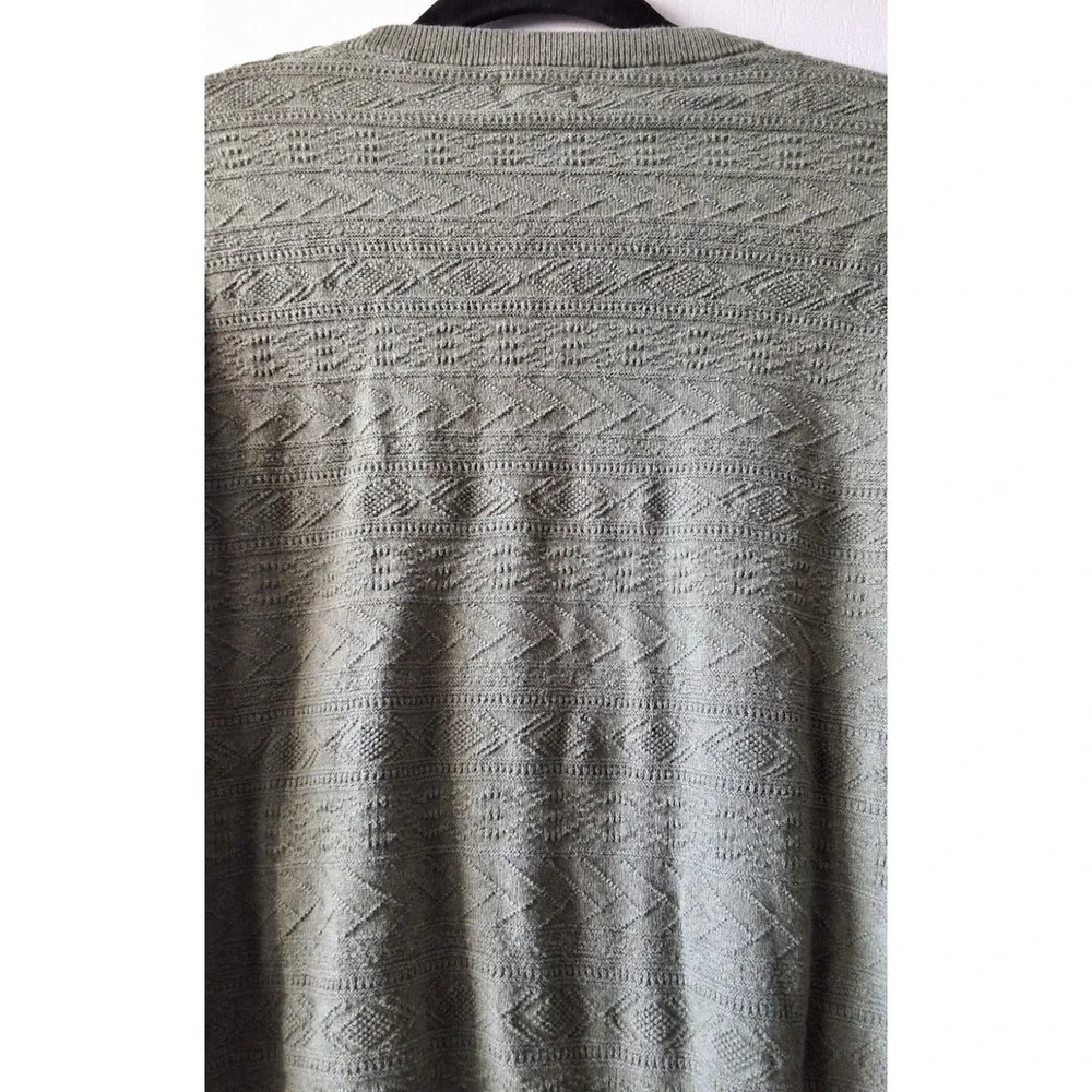 J. Crew Men's Medium‎ 100% Cotton sweater in combination guernsey stitch Sage